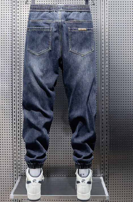 Light wash men denim joggers