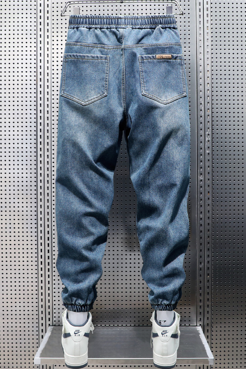 Light wash men denim joggers