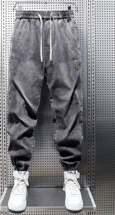 Light wash men denim joggers