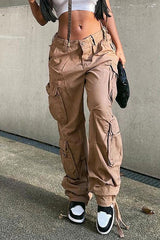 Casual Street Denim Cargo Pants