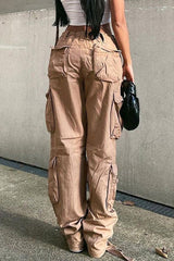 Casual Street Denim Cargo Pants