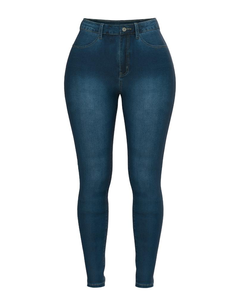 Elastic High Waist Butt Lifting Jeans