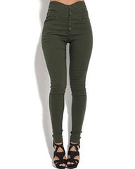 V Wired Detail Button Fly High Waist Skinny Jeans