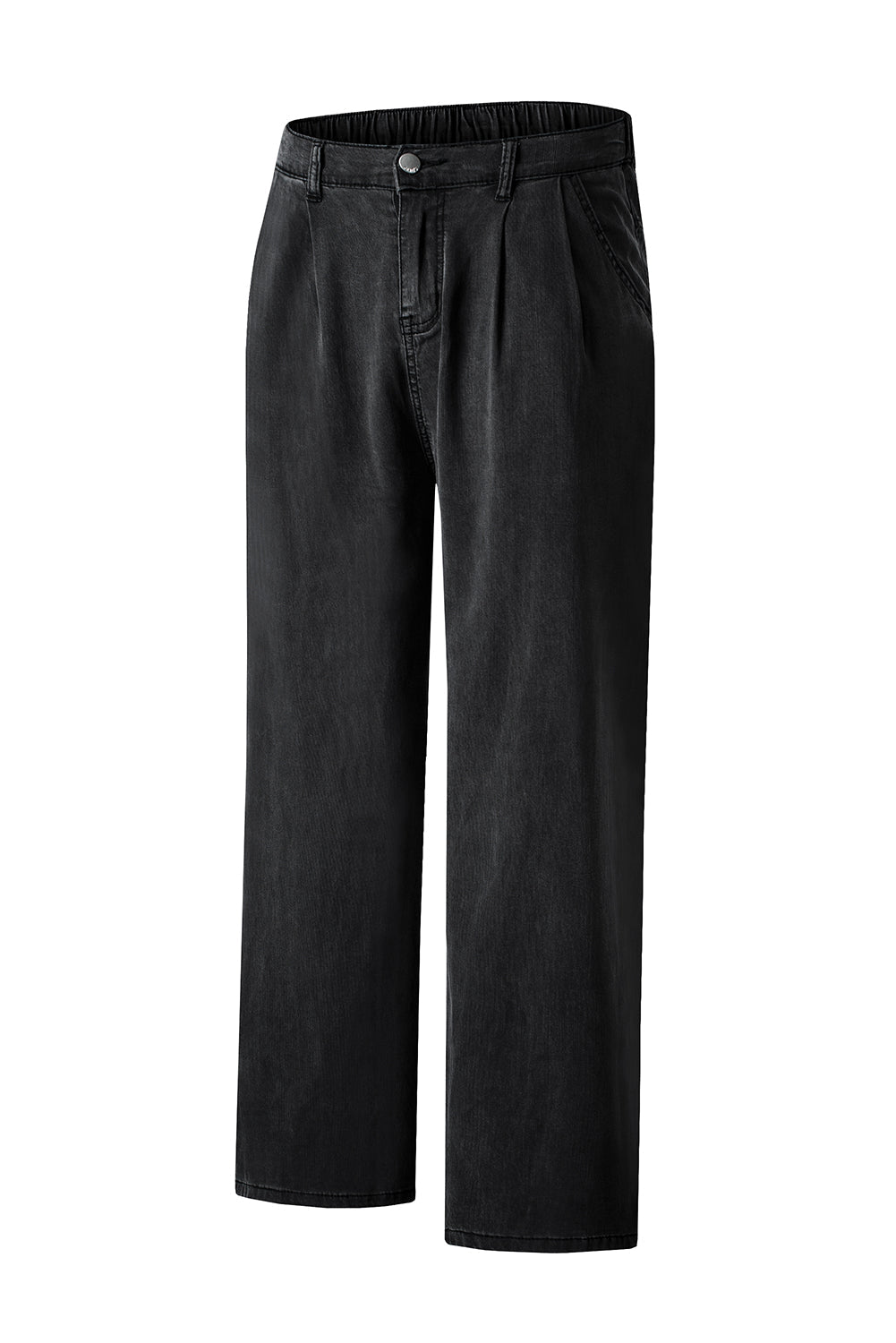 Black Tencel Wide Leg Soft Denim Pants