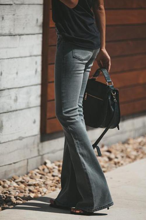 Casual Slim Flared Jeans