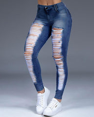 Extreme Distressed Stretch Butt Lifting Skinny Jeans