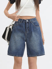 Blaue Vintage-Jeans-Bermudashorts