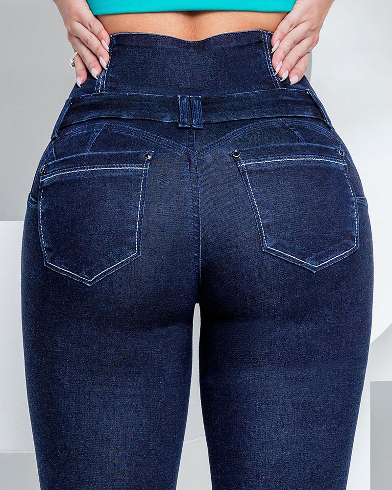 Tummy Control Butt Lifting High Waist Skinny Jeans