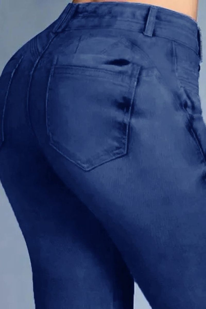 Button Front Butt Lifting Flare Jeans