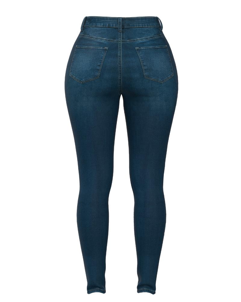 Elastic High Waist Butt Lifting Jeans