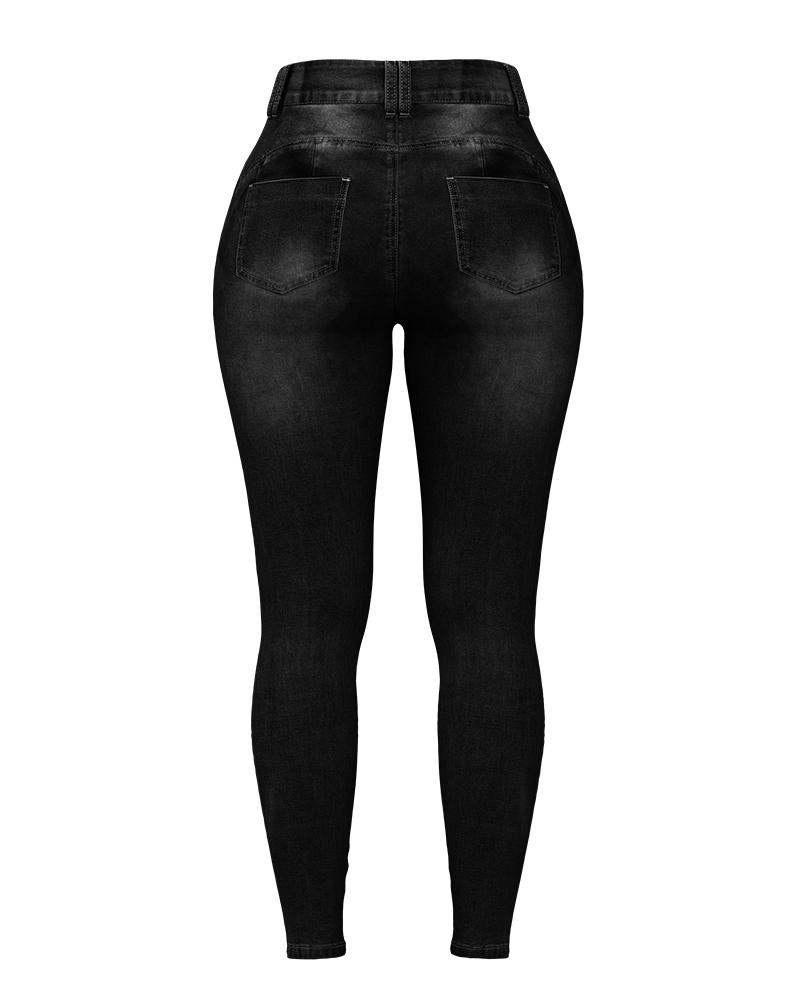 Extreme Distressed High Waist Skinny Jeans