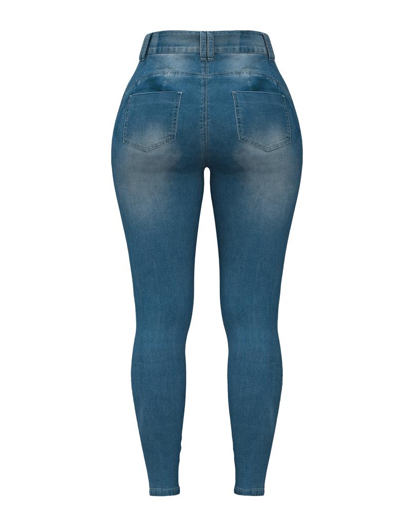 Extreme Distressed High Waist Skinny Jeans