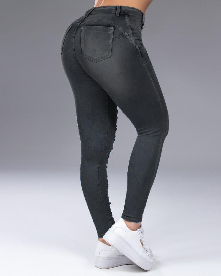 Distressed Butt Lifting Skinny Jeans