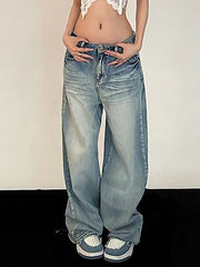 Lockere Boyfriendjeans im Vintage-Look mit Wischdetail