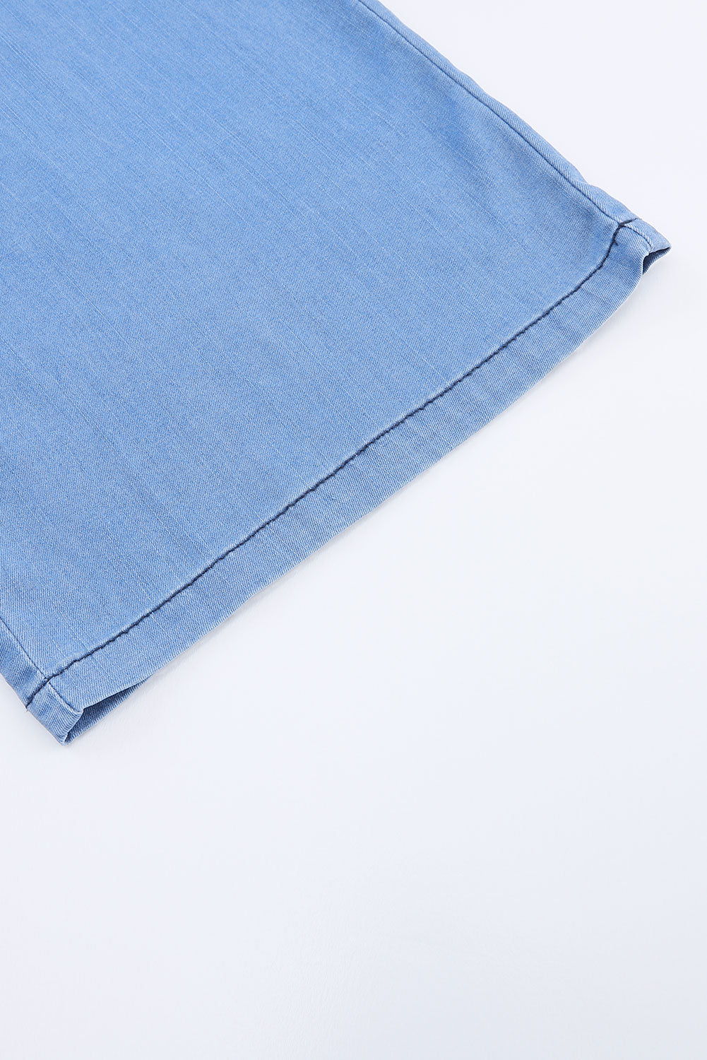 Blaue Tencel-Jeans mit weitem Bein und Kordelzug