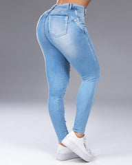 Distressed Butt Lifting Skinny Jeans