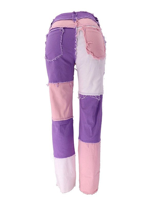 Purple deals patch work jeans