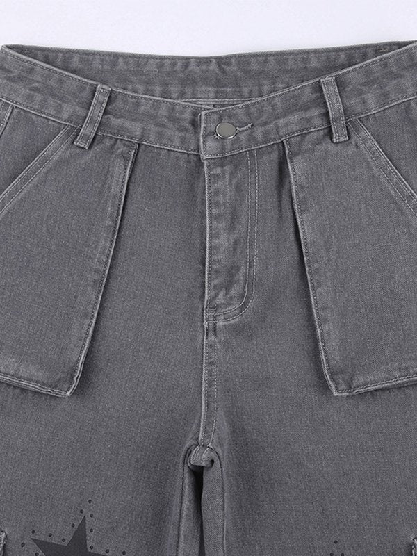 Boyfriend-Cargojeans mit Stern-Logo