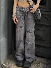 Boyfriend-Cargojeans mit Stern-Logo