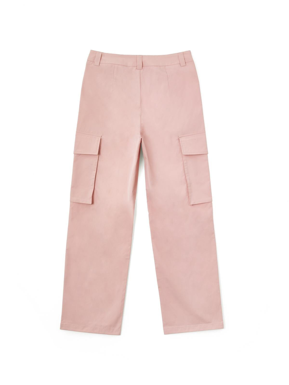 Gerüschte, rosa Cargohose mit geradem Bein