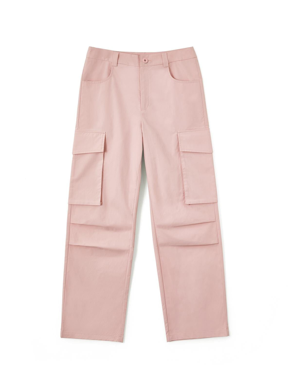 Gerüschte, rosa Cargohose mit geradem Bein