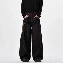 Wide-Leg Straight-Leg Jeans