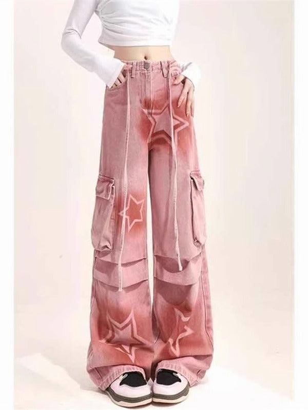 Star-Print Wide-Leg Trousers