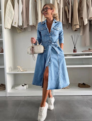 Long-Sleeved Shirt Denim Dress