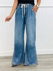 Stretch Waistband Flared Jeans