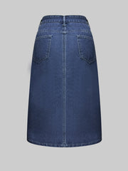 Slit Denim Skirt