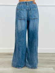 Stretch Waistband Flared Jeans
