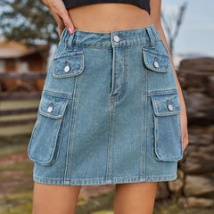 Workwear Denim Mini Skirt