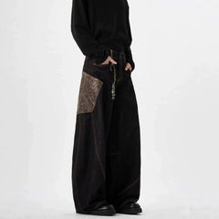 Wide-Leg Straight-Leg Jeans