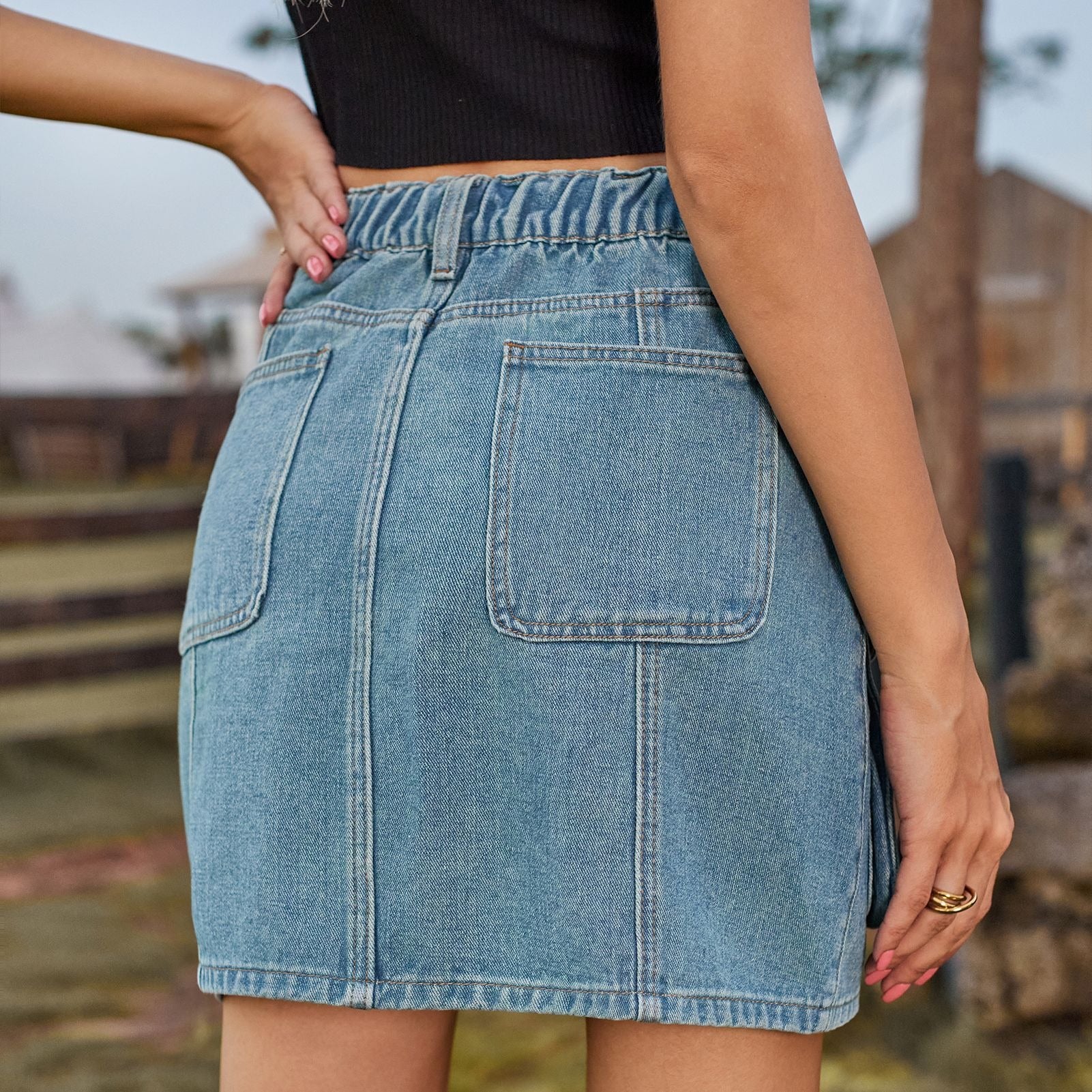 Workwear Denim Mini Skirt
