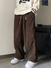 Men Solid Vintage Corduroy Pants