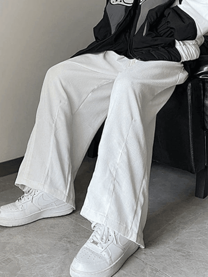 Men Solid Vintage Corduroy Pants