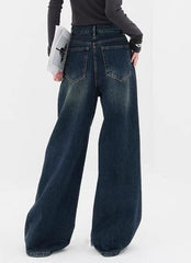 Dark Blue Vintage Baggy Boyfriend Jeans