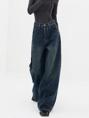 Dunkelblaue Vintage Baggy Boyfriend Jeans