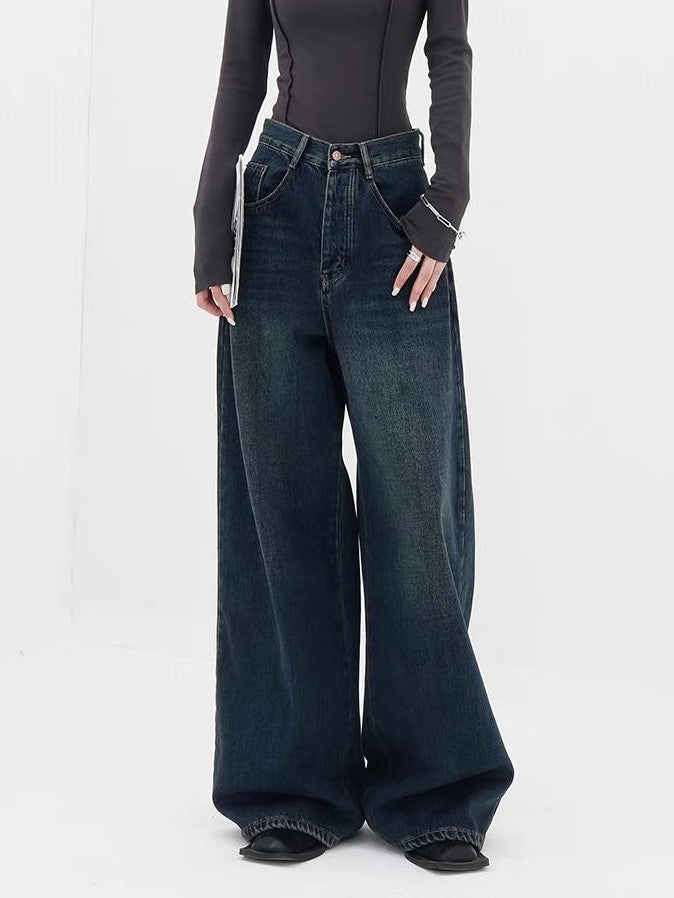 Dunkelblaue Vintage Baggy Boyfriend Jeans