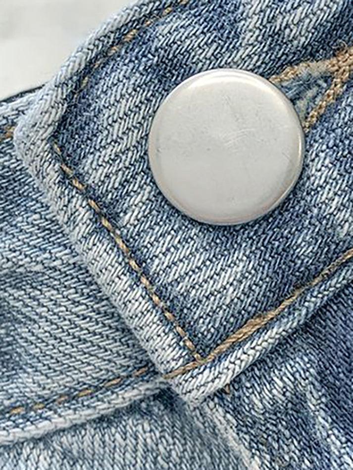 Blaue Boyfriendjeans mit verwaschenem Vintage-Nahtdetail