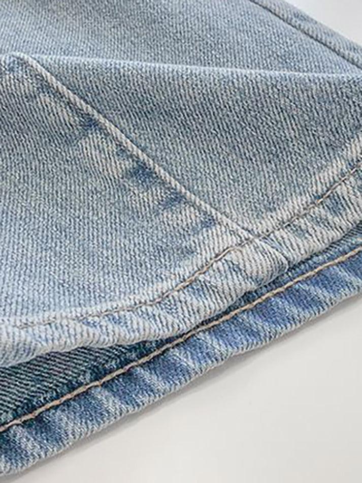 Blaue Boyfriendjeans mit verwaschenem Vintage-Nahtdetail