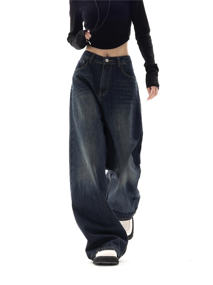 90s Vintage Washed Effect Baggy Boyfriend Jeans