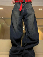Vaqueros boyfriend holgados desgastados y lavados en azul vintage