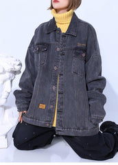 Natural Denim Plus Size Box Coat mit Kapuze und asymmetrischer Oberbekleidung