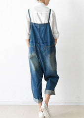 2021 Herbst übergroße Denim-Overalls lässige Blue Jeans Denim-Outfits süß