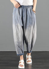 2021 dress code loose high waist washed old denim harem pants