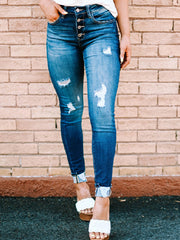 Judy Blue Melanie Full Size High Waisted Distressed Boyfriend Jean