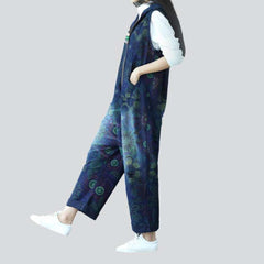 Hooded denim overall for women