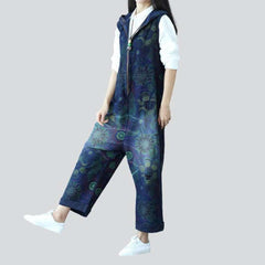 Hooded denim overall for women