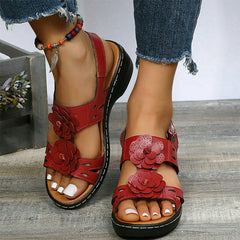 3D Flower Decoration Wedge Sandals